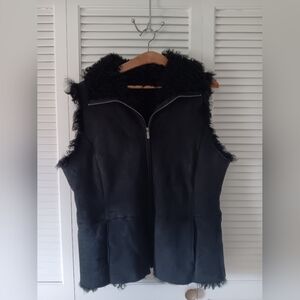 Black Shearling Vest
